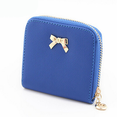 

New cute fresh little wallet cross section bowknot zipper wallet female students Korean version of the wild hand