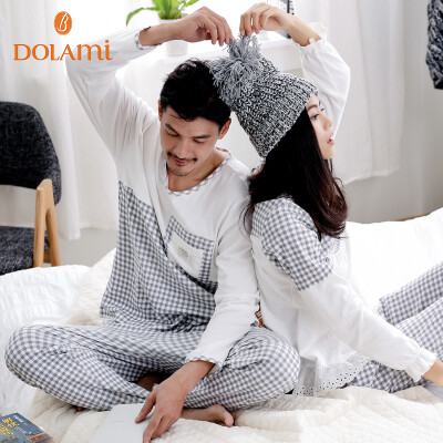 

Doramei DOLAmi pajamas men 2017 new couple pajamas Korean version can be worn outside mens home service suit HT631017 white