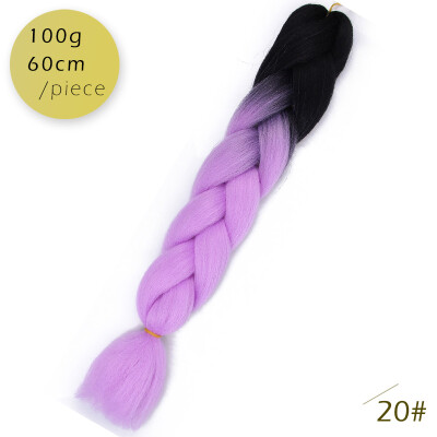 

AISI HAIR Ombre Kanekalon Braiding Hair Extensions 24inch 100g Synthetic Jumbo Braids Hair Fiber Pink Purple Blue Green 1pce