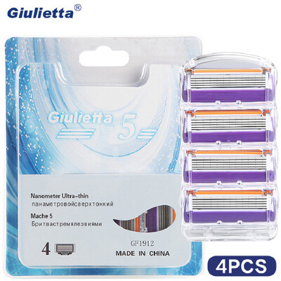 

Giulietta Razor Blade 4pcs High Quality Face Care Shaving For Men F5 Blades Stainless Steel GF1912