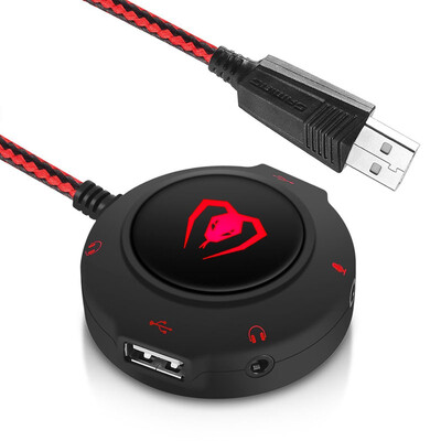 

Beexcellent USB Enternal Sound Card -- 2017 Newest Noise Cancelling Stereo Headset Adapter Braided Wire Compatible with Windows Fo
