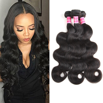 

Fine Plus Body Wave 3 Bundles Brazilian Unprocessed Virgn Human Weave Mixed Length Natural Color Can be Dyed&Bleached