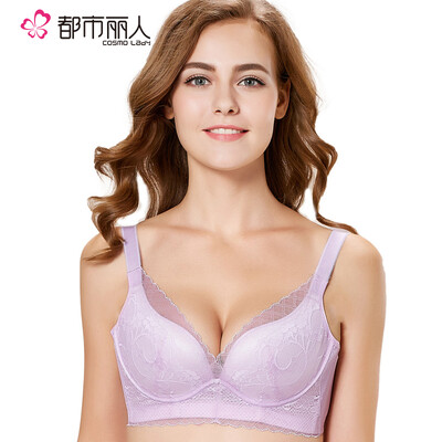 

Cosmo Lady lace bra womens model cup soft steel ring deep V sexy gathered underwear
