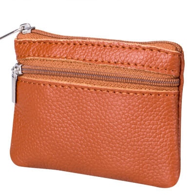 

Men Women Soft Card Coin Key Holder Zip Genuine Leather Wallet Pouch Bag Purse