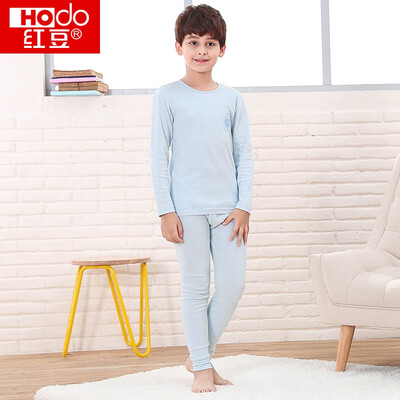 

Red beans children&39s warm underwear suit women in the big children&39s autumn&winter pure color Shu Rong red bean velvet youth plus cashmere coat underwear HDR22018 pink 120