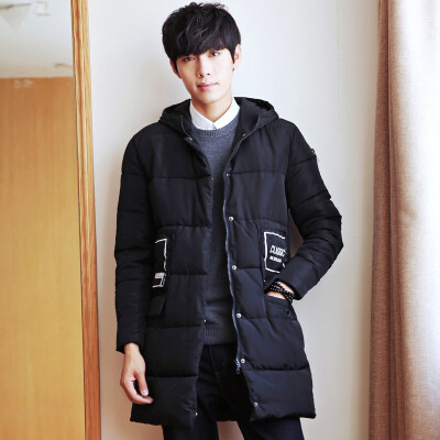 

2017 winter new cotton men's long hat hood thick coat as gift for men