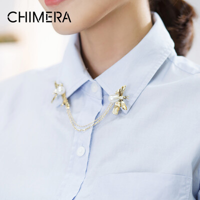 

CHIMERA hair accessories bee fly collar clip accessories shirt brooch pin gold