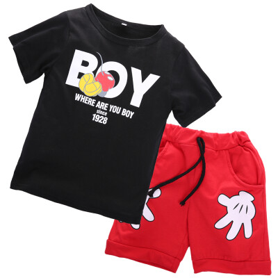 

2pcs Toddler Kids Baby Boy Mickey Mouse T-shirt Tops+Shorts Outfits Clothes Set