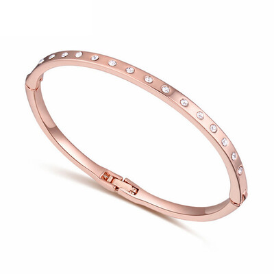 

2017 100% Crystals from Austrian Bracelet&Bangles Rose Gold Color Pulseras Women Fashion Joyas 3 Colors