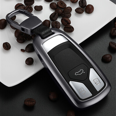 

Huashi Audi Key Case 2017 Audi A4LA6A8A3 A6LQ3Q7Q5 Car Keychain Shell A-Platinum Grey