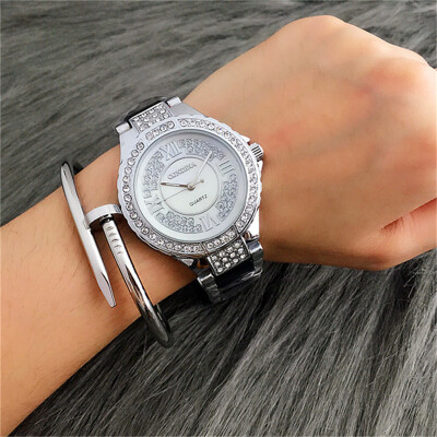 

Roman Number Design Rhinestones Ladies Dress Watch Contena New Fashion Luxury Women Diamond Watches Dazzling Crystal Jewelry