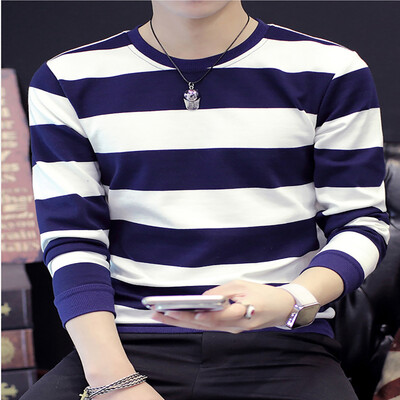 

2017 autumn new men's casual fight color sweater youth fashion primer shirt