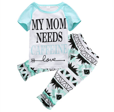 

Kids Baby Girls Outfit Clothes T-shirt TopsLong Pants Trousers 2PCS Set Sz1-6Y