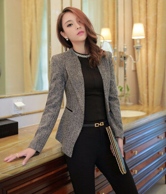 

Autumn Winter Formal Professional Long Sleeve Blazer Coat Business Women Jackets Ladies Blazers Tops Blaser Uniforms