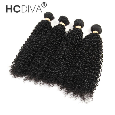 

Good Quality Brazilian Virgin Hair HCDIVA 4 Bundles Virgin Hair Curly Weave 100gpcs Human Hair Weave Afro Kinky Curly Hair