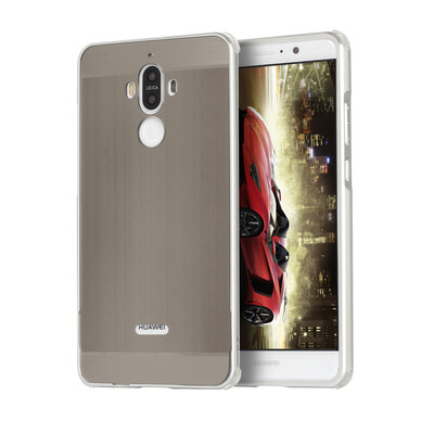 

Роскошный чехол для Huawei Mate 9 Алюминиевый бампер + акриловая панель Назад Глянцевая обложка для Huawei Mate 9