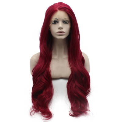 

Long Wavy Burgundy Red Lace Front Synthetic Wig Heat Resistant