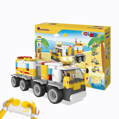 

Grape Science and Technology Variety Bruck remote control van trailer toy assembly Large particles of boys and girls puzzle Puzzle Building blocks remote control Variety van trailer
