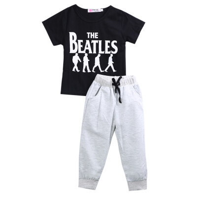 

2PCS Causal Kids Baby Boy Clothes T-Shirt Trousers Sports Pants Outfit 2-6Y