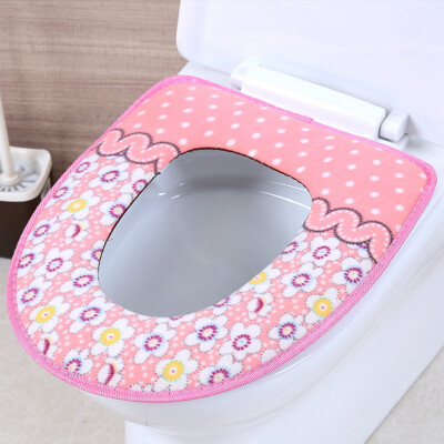 

Merlot plush small flower sticky buckle toilet seat U-shaped toilet seat pad soft&comfortable toilet seat cushion 2 pink