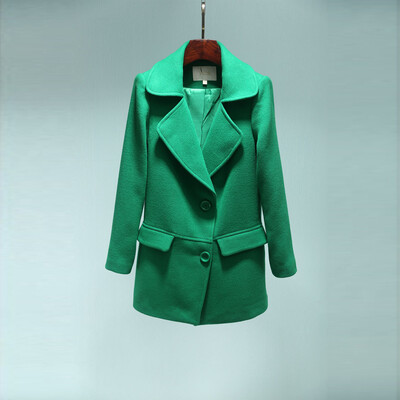 

2016 autumn ladies woolen coat in the long wool coat slim