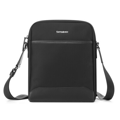 

Samsonite EDDIE urban casual simple fashion cloth with leather shoulder messenger bag 45Q09008 black