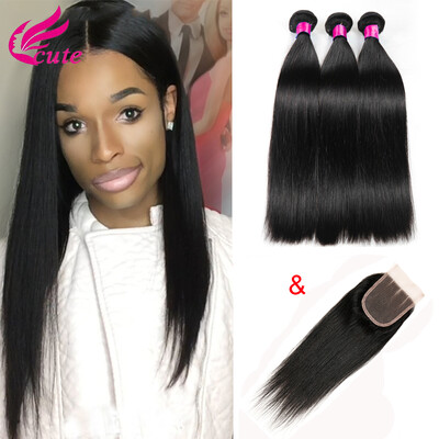 

Human Hair Products Peruvian Virgin Hair Straight With Closure 100 Human Hair 3 Bundles Peruvian Straight Hair With Closure