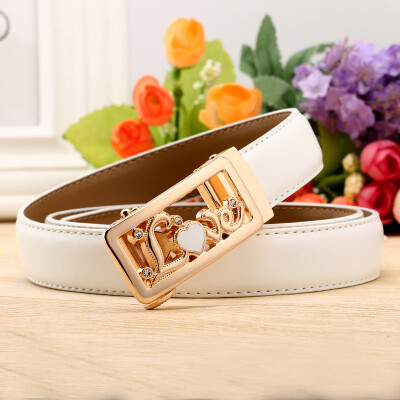 

2017 fashion new ladies leather belt casual wild double-sided two-layer leather automatic buckle ladies belt colorful design