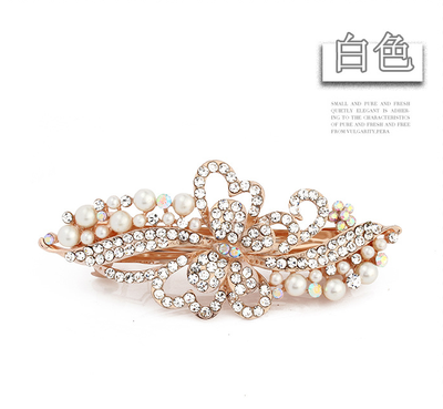 

Pearl water drill hair clip fashionable joker top clip style pearl clip jewelry