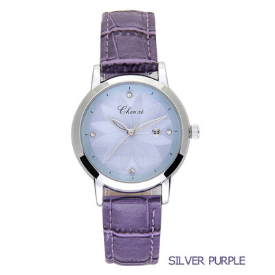 

CHENXI New Ladies Elegant Quartz Watch Women Calendar Wristwatch Women Thin Dial Leather Waterproof Clock
