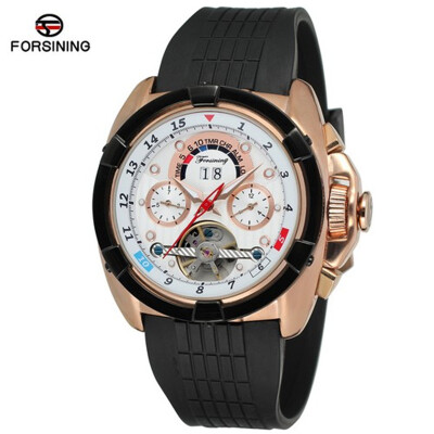 

Forsining Top Brand Luxury Mens Mechanical Watches Men Military Sport Automatic Wristwatch Silicone Watch