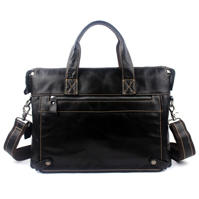 

DALFR Cowhide Crossbody Bags Solid Zipper Casual Style Handbags 19 Inch Genuine Leather Messenger Crossbody Bags for Men