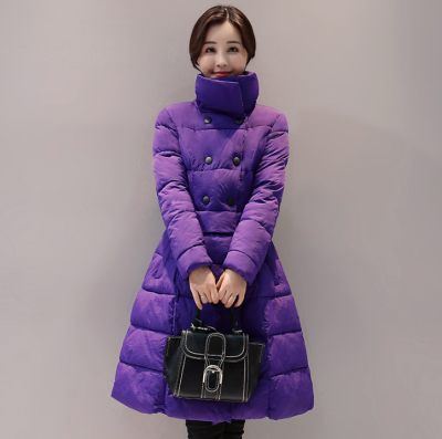 

2017 winter new Korean version of the long paragraph leisure fashion feather cotton large size thick cotton jacket