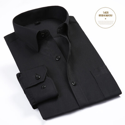 

Business Gentleman Men Long Sleeve Shirt Casual Spring Autumn Silm Fit Solid Color Fashion