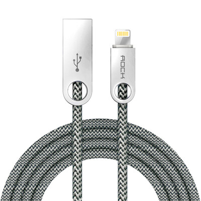 

Locke ROCK Apple data cable Zinc alloy phone charging cable for iPhoneX 10 8Plus 7 6s SE 5 iPad4 18 meters yellow