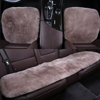 

Antarctic nanjiren wool cushion short-haired shearing cushion winter car seat cushion pad seat car dual-use whole leather luxury three-piece light coffee color