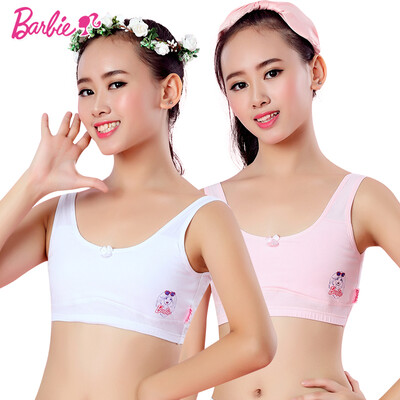 

Barbie BARBIE 2 piece student underwear vest cotton girl bra development period cotton fabric ABY3002 85A