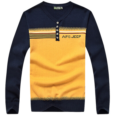 

Battlefield Jeep Sweater Sweater Men Casual Slim V-Neck Lace 16001Z5002 Porcelain Blue