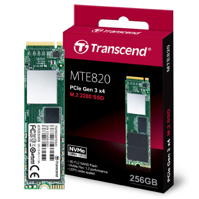 

Transcend MTE820 Series 256G 3D TLC PCIe Gen3 x4 .2 2280 Solid State Drive