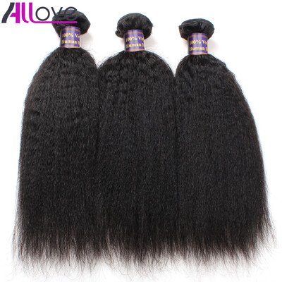 

Allove Hair Products 7A Yaki Straight Virgin Hair 100 Unprocessed Brazilian Virgin Human Hair Bundles 3PcsLot Natural Black Colo