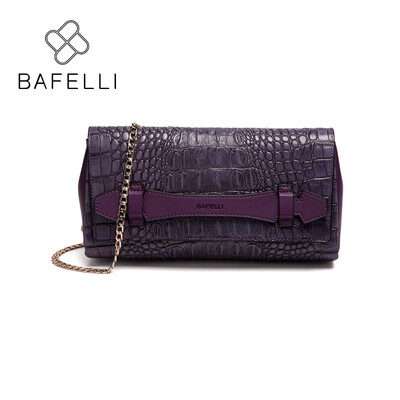 

BAFELLI handbag Crocodile split leather minaudiere shoulder bag women famous brands clutches luxury handbags womens bags