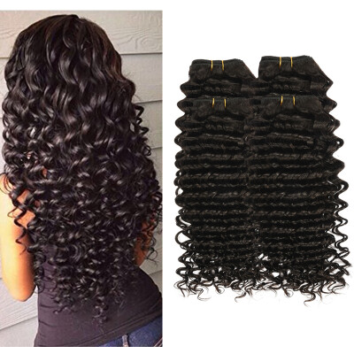 

MORICHY Brazilian Virgin Hair Deep Wave 4 Bundles 7A Deep Wave Human Hair Bundles Unprocessed Virgin Human Hair Weave Extensions