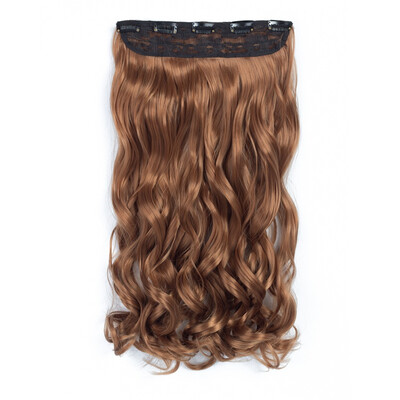 

20" Curly Wave 3/4 Full Head One Piece 5clips Clip in on Synthetic Hair Extension High Temperature Fiber Hair Pieces Wavy Hair