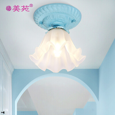 

blue pink ceiling lamp galss shade one head ceiling lamp suitable for corridors