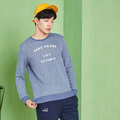 

Semir (Semir) 2017 осень круглый свитер шеи мужчины с длинными рукавами футболки мужчин Корейский алфавит свежий ветер колледж пуловеры 19057161208 цветок синие тона XXL