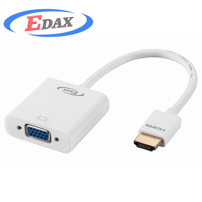 

EDAX HDMI to VGA cable converter with audio port high-definition video adapter adapter computer box to connect the projector TV monitor line white E260