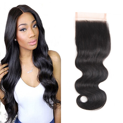 

Fine Plus Brazilian Body Wave Lace Closure 4×4 100 Unprocessed Brazilian Virgin Human Hair Free Part Natural Color