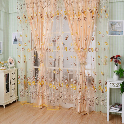 

1pc 1м * 2м окно шторы сама voile тюль для спальни, гостиной, кухни включен Tulip модель солнца от балкона занавес