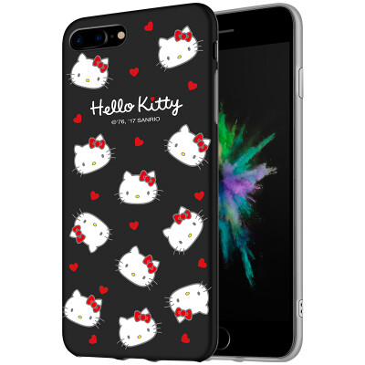 

7/8 Plus Hello Kitty Apple, телефон оболочки iPhone7 / 8 Plus защитный чехол мультфильма все включено силикона мягкая оболочка Выдерживает падение 5,5 дюймов Hello Kitty * Black Honey