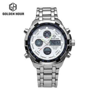 

2017 Hot Sell Top Luxury Brand Analog Digital Watches Men Led Full Steel Male Clock Men Military Wristwatch Quartz Sports Watch